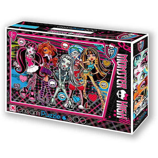 Пазл Origami Monster High 500 элементов + маркер с блестками Пазл Origami Monster High 500 элементов + маркер с блесткамиMonster High<br>Характеристики товара:<br><br>• возраст: от 6 лет;<br>• пол: для девочек;<br>• герой: Монстр Хай;<br>• количество деталей: 500 шт.;<br>• из чего сделана игрушка (состав): картон;<br>• комплект: детали пазла, маркер с блестками;<br>• размер упаковки: 32х6х22 см.;<br>• вес: 292 гр.;<br>• упаковка: картонная коробка с ручкой;<br>• страна обладатель бренда: Россия.<br><br>Пазл Monster High украшает изображение нескольких учениц Школы Монстров. <br><br>Головоломка выполнена в контрастной гамме, удобной и интересной для сборки. Детали крупные.<br><br>В комплект входит маркер с блестками. <br><br>Сборка пазла развивает моторику рук и образное мышление.<br><br>Пазл Monster High можно купить в нашем интернет-магазине.<br><br>Ширина мм: 320<br>Глубина мм: 60<br>Высота мм: 220<br>Вес г: 292<br>Возраст от месяцев: 72<br>Возраст до месяцев: 2147483647<br>Пол: Унисекс<br>Возраст: Детский<br>SKU: 7335597