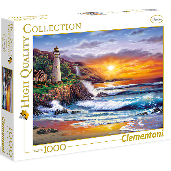 Пазл Clementoni Маяк на закате, 1000 элементов Пазл Clementoni Маяк на закате, 1000 элементовПазлы классические<br>За основу самой многочисленной коллекции Clementoni High Quality взяты известные картины, пейзжи, достопримечательности, фотографии и даже древние карты мира! На картине изображен восхитительный закат на берегу океана и маяк на пригорке. Составление картинки из элементов пазла способствует развитию наглядно-образного, аналитического и логического видов мышления. Оказывает благотворное влияние на развитие зрительной памяти, внимания и воображения. Размер пазла: 69х50 см. Размер коробки: 37х28,1х5,5 см. Пазл напечатан и изготовлен в Италии из высококачественных материалов.<br><br>Ширина мм: 370<br>Глубина мм: 281<br>Высота мм: 58<br>Вес г: 944<br>Возраст от месяцев: 84<br>Возраст до месяцев: 2147483647<br>Пол: Унисекс<br>Возраст: Детский<br>SKU: 7335619