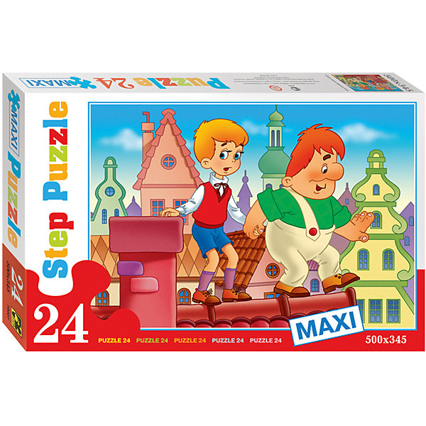Пазл Maxi Step Puzzle Опасная прогулка, 24 элемента Пазл Maxi Step Puzzle Опасная прогулка, 24 элементаПазлы для малышей<br>Пазл Опасная прогулка создан по мотивам любимого советского мультфильма «Малыш и Карлсон».<br><br><br><br>Мультфильм рассказывает о дружбе Малыша, который очень хотел собаку, и Карлсона, который живет на крыше.<br><br><br><br>Пазлы совершенствуют внимание и память, тренируют мелкую моторику, а также способствуют развитию образного и логического мышления.<br><br><br><br>Характеристики пазла:<br><br><br><br>•качественное изображение;<br>•большие детали пазла (8 ? 8,5 см) - подходят для детей от 3х лет, удобны в манипулировании, эргономичны для детской руки;<br>•экологически чистые, нетоксичные материалы. (компания Step Puzzle гарантирует высокое качество пазла и точность подгонки).<br><br>Размер собранного изображения - 50 ? 34,5 см.<br><br>Ширина мм: 375<br>Глубина мм: 245<br>Высота мм: 40<br>Вес г: 658<br>Возраст от месяцев: 36<br>Возраст до месяцев: 2147483647<br>Пол: Унисекс<br>Возраст: Детский<br>SKU: 7338298