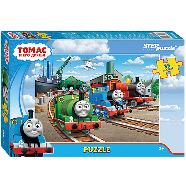 Пазл Maxi Step Puzzle Томас и его друзья, 35 элементов Пазл Maxi Step Puzzle Томас и его друзья, 35 элементовТомас и его друзья<br>Характеристики товара:<br><br>• возраст: от 3 лет;<br>• количество элементов: 35;<br>• материал: картон;<br>• размер собранного пазла: 68х48 см;<br>• упаковка: картонная коробка;<br>• размер упаковки: 40х27х5,5 см;<br>• бренд, страна производства: STEP puzzle, Россия.<br><br>Макси-пазл «Томас и его друзья» состоит из 35 крупных и ярких элементов, которые образуют чудесную картинку с изображением любимых героев из одноименного мультфильма.<br><br>Пазл упакован в картонную коробку с изображением основной картинки, на которую удобно ориентироваться при сборке. Большие детали позволяют самостоятельно собирать картинку даже маленьким детям.<br><br>Пазл сделан из прочных и качественных, нетоксичных и гипоаллергенных материалов. Собирая пазл, ребенок будет развивать концентрацию внимания, память, визуальное восприятие, логическое мышление и мелкую моторику рук.<br><br>Макси-пазл «Томас и его друзья», 35 элементов можно купить в нашем интернет-магазине.<br><br>Ширина мм: 400<br>Глубина мм: 270<br>Высота мм: 55<br>Вес г: 780<br>Возраст от месяцев: 36<br>Возраст до месяцев: 2147483647<br>Пол: Унисекс<br>Возраст: Детский<br>SKU: 7338440