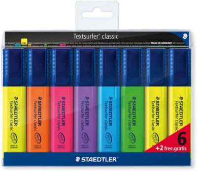 Набор маркеров-текстовыделителей Classic, 8 цветов, 1-5 мм, Staedtler, артикул:7379407 - Канцтовары Набор маркеров-текстовыделителей Classic, 8 цветов, 1-5 мм, Staedtler, артикул:7379407 - Канцтовары