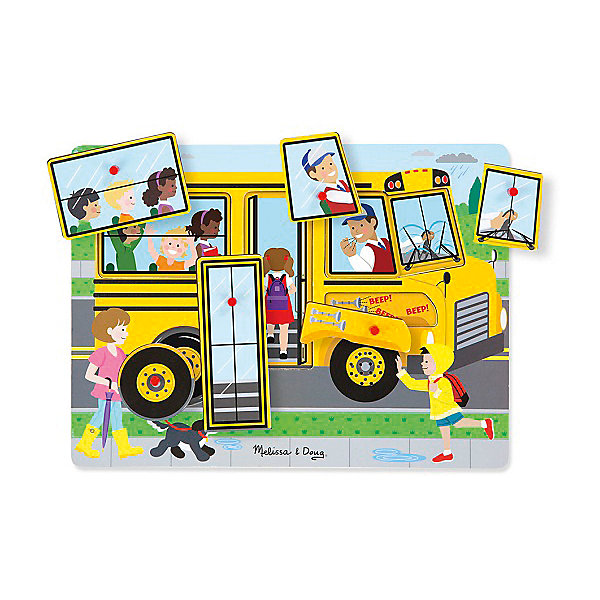 Рамка-вкладыш Melissa & Doug Автобус со звуком Рамка-вкладыш Melissa & Doug Автобус со звукомРамки-вкладыши<br>Характеристики товара:<br><br>• возраст: от 3 лет;<br>• материал: дерево;<br>• батарейки: 2 тип ААА (в набор не входят)<br>• в комплекте: 6 элементов;<br>• размер упаковки: 30х2х22 см;<br>• вес упаковки: 544 грг.;<br>• страна производитель: Китай.<br><br>Рамка-вкладыш Melissa & Doug (Мелисса и Даг) Автобус - это познавательный пазл для самых маленьких. Он поможет развить зрительную память, мелкую моторику и логическое мышление. Ребенок сможет отправиться в увлекательное путешествие на веселом автобусе с помощью звуковых эффектов.<br><br>Рамка включает в себя 6 красочных вкладышей, каждая их которых изображает части автобуса. Все вкладыши имеют деревянную ручку, чтобы малыш с легкостью смог перемещать и вставлять в необходимое место.<br><br>Melissa & Doug является одним из ведущих брендов деревянных игрушек, для производства которых используется высококачественная обработанная древесина и нетоксичные красители.<br><br>Рамка-вкладыш Melissa & Doug (Мелисса и Даг) Автобус можно купить в нашем интернет-магазине.<br><br>Ширина мм: 300<br>Глубина мм: 30<br>Высота мм: 220<br>Вес г: 1170<br>Возраст от месяцев: 24<br>Возраст до месяцев: 2147483647<br>Пол: Унисекс<br>Возраст: Детский<br>SKU: 7416028