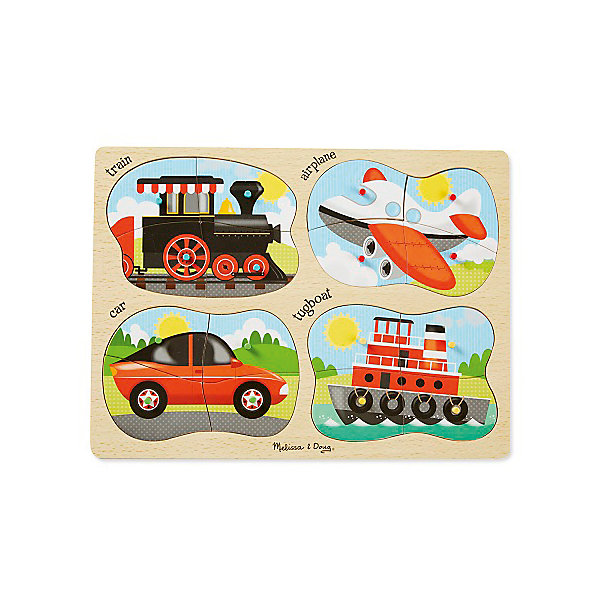Набор напольных пазлов Melissa & Doug Транспорт 4 в 1 Набор напольных пазлов Melissa & Doug Транспорт 4 в 1Пазлы для малышей<br>Характеристики товара:<br><br>• возраст: от 3 лет;<br>• материал: дерево;<br>• в комплекте: 16 элемента;<br>• размер упаковки: 40х1х30 см;<br>• вес упаковки: 635 гр.;<br>• страна производитель: Китай.<br><br>Набор пазлов Melissa & Doug (Мелисса и Даг) Транспорт - это увлекательный и познавательный пазл для самых маленьких. Он познакомит ребенка с формами, поможет развить мелкую моторику и усидчивость.<br><br>Комплект состоит 4 пазлов по 4 элемента в каждом, на которых изображены различные виды транспорта. Все элементы легко соединяются и прочно прилегают друг к другу, что не позволяет ему рассыпаться.<br><br>Melissa & Doug является одним из ведущих брендов деревянных игрушек, для производства которых используется высококачественная обработанная древесина и нетоксичные красители.<br><br>Набор пазлов Melissa & Doug (Мелисса и Даг) Транспорт можно купить в нашем интернет-магазине.<br><br>Ширина мм: 410<br>Глубина мм: 20<br>Высота мм: 300<br>Вес г: 658<br>Возраст от месяцев: 24<br>Возраст до месяцев: 2147483647<br>Пол: Унисекс<br>Возраст: Детский<br>SKU: 7416051