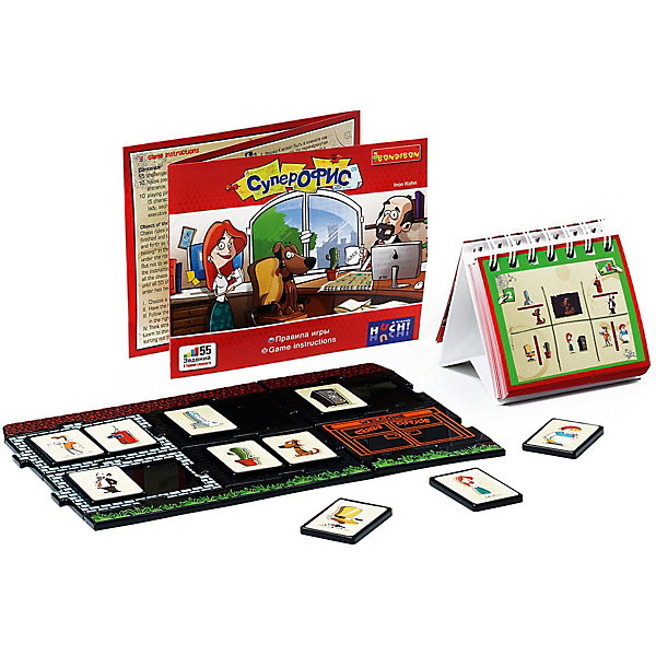 Игра-головоломка Супер офис Bondibon Игра-головоломка Супер офис BondibonГоловоломки - игры<br>Характеристики:<br><br>• возраст: от 7 лет;<br>• материал: пластик;<br>• количество игроков: 1;<br>• в комплекте: игровое поле, детали головоломки, карточки с 55 заданиями;<br>• вес: 543 гр.;<br>• размер упаковки: 5,5х24х24 см.<br><br>Такого хаоса в офисе еще не бывало! «Супер офис» от Bondibon — головоломка, в которой нужно расставить все по своим местам и разместить персонал правильно. Для этого есть специальные задания от простых до самых сложных. Игра займет все внимание семьи, а тот, кто выполнит все задачи получит бесценный подарок: улучшенное логическое мышление, богатое воображение и внимательность.<br><br>Игру-головоломку «Супер офис» Bondibon можно купить в нашем интернет-магазине.<br><br>Ширина мм: 55<br>Глубина мм: 240<br>Высота мм: 240<br>Вес г: 543<br>Возраст от месяцев: 84<br>Возраст до месяцев: 2147483647<br>Пол: Унисекс<br>Возраст: Детский<br>SKU: 7420009
