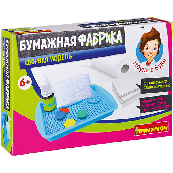 Французские опыты Науки с Буки Бумажная фабрика Bondibon Французские опыты Науки с Буки Бумажная фабрика BondibonХимия и физика<br>Узнай как делают бумагу. Познакомься с историей бумаги. Попробуй сделать её самостоятельно. Ты можешь сделать не только обычную белую, но и цветную бумагу!<br><br>Ширина мм: 45<br>Глубина мм: 190<br>Высота мм: 128<br>Вес г: 140<br>Возраст от месяцев: 72<br>Возраст до месяцев: 2147483647<br>Пол: Унисекс<br>Возраст: Детский<br>SKU: 7420064