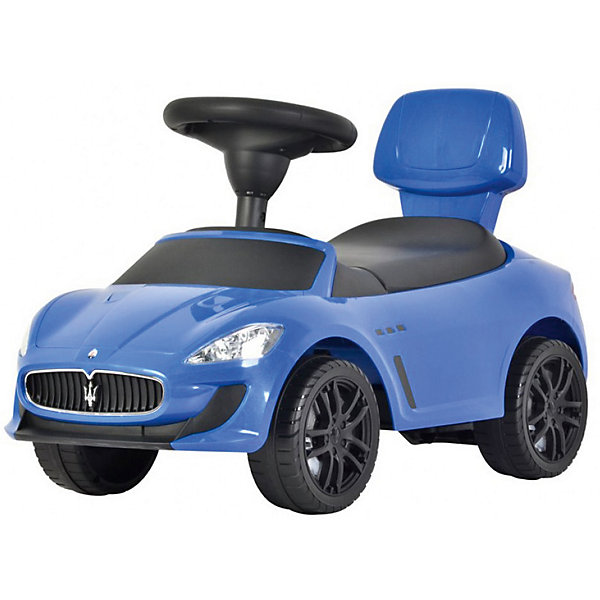 Машина-каталка Bugati Maserati, синяя Машина-каталка Bugati Maserati, синяяМашинки-каталки<br>Характеристики товара:<br><br>• возраст: от 1 года;<br>• максимальная нагрузка: 20 кг;<br>• материал: пластик;<br>• размер упаковки: 67х37х29 см;<br>• вес упаковки: 4 кг;<br>• страна производитель: Китай.<br><br>Машина для катания Maserati синяя — каталка с удобным сидением и спинкой. Малыш может самостоятельно совершать шаги, держась за спинку. Или же ездить на каталке, отталкиваясь ножками от пола. <br><br>Каталка оснащена 4 широкими устойчивыми колесами. На руле встроен музыкальный модуль, делающий игру еще увлекательней. Под сидением находится небольшой отсек для вещей и игрушек. Выполнена из качественного безопасного пластика.<br><br>Машину для катания Maserati синюю можно приобрести в нашем интернет-магазине.<br><br>Ширина мм: 290<br>Глубина мм: 670<br>Высота мм: 370<br>Вес г: 4000<br>Возраст от месяцев: 12<br>Возраст до месяцев: 36<br>Пол: Мужской<br>Возраст: Детский<br>SKU: 7443068