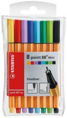 Набор капиллярных ручек Stabilo point 88 mini, 8цв, артикул:7754158 - Канцтовары Набор капиллярных ручек Stabilo point 88 mini, 8цв, артикул:7754158 - Канцтовары
