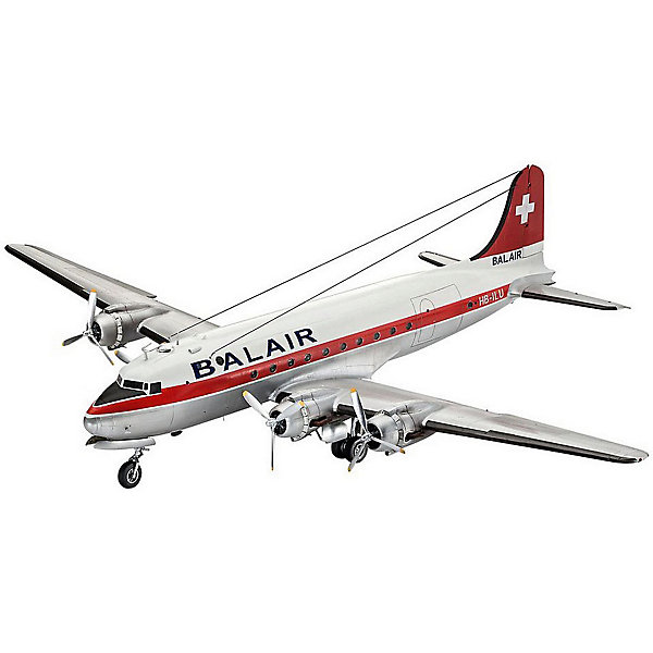 Сборная модель Revell "Пассажирский самолёт DC-4 авиакомпании Balair", Разноцветный
Сборная модель Revell "Пассажирский самолёт DC-4 авиакомпании Balair", Разноцветный
