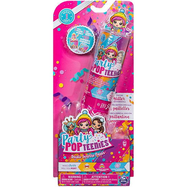 

Игровой набор Spin Master "Party Popteenies" Хлопушка с сюрпризом, 2 куклы, Разноцветный