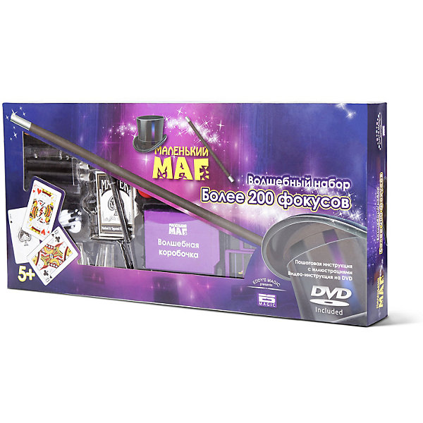 

Набор для фокусов Маленький маг, 200 фокусов, Разноцветный