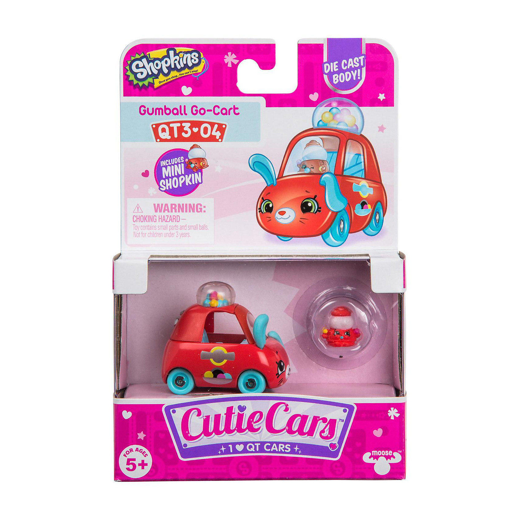 фото Машинка Moose "Cutie Car" Гамболл Карт с фигуркой Shopkins, 3 сезон