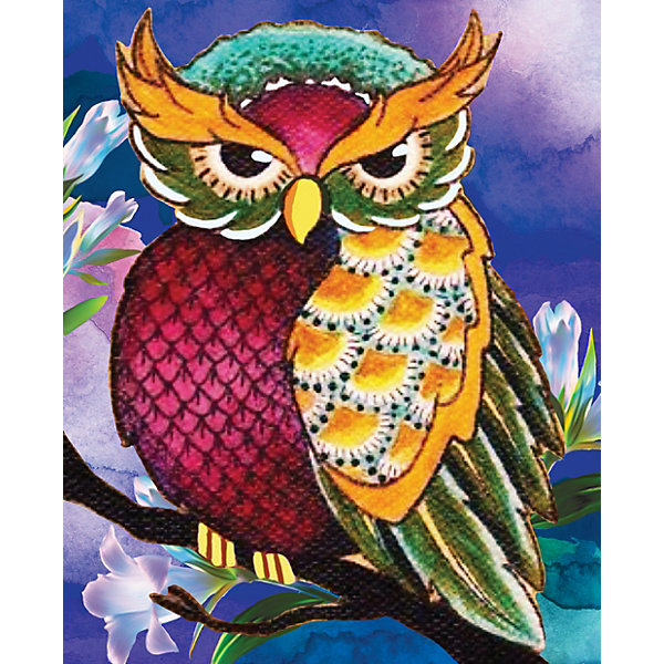 

Алмазная мозаика Color KIT "Сова и магнолии", 17х21 см, Разноцветный