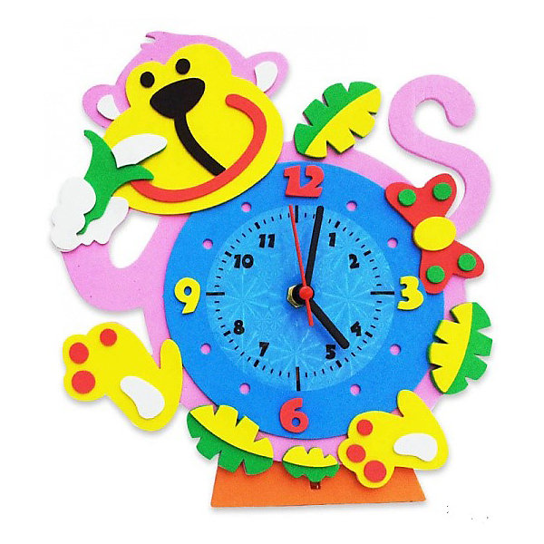 фото Набор для творчества Color KIT "Часы из фоамирана" Обезьянка, 24х24 см
