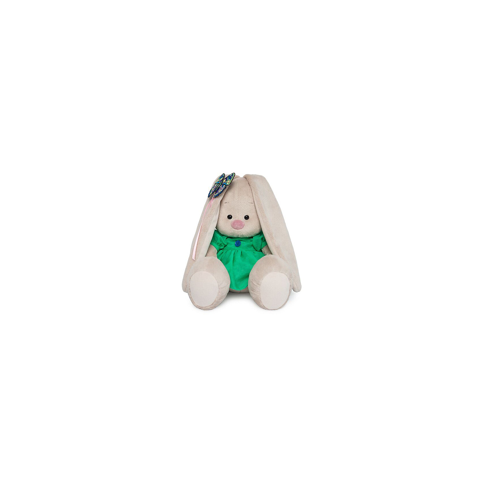 фото Мягкая игрушка Budi Basa Зайка Ми в зеленом платье с бабочкой, 18 см