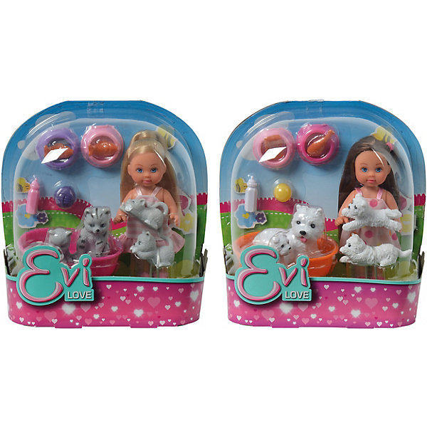 

Игровой набор с мини-куклой Simba "Evi Love" Еви с домашними животными, в ассортименте, Разноцветный