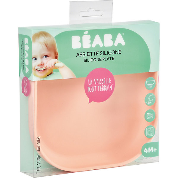 фото Тарелка из силикона Beaba Silicone suction plate, розовый Béaba