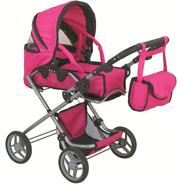 фото Коляска для кукол Buggy Boom Infinia, фуксия с чёрным