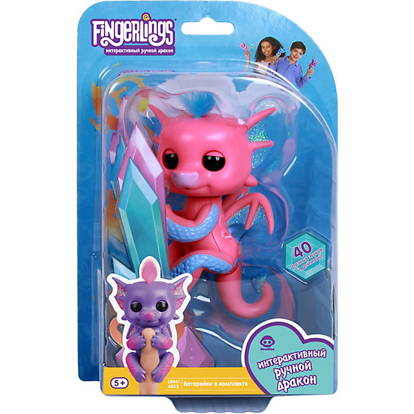 

Интерактивный дракон WowWee Fingerlings Сенди, 12 см, Розовый