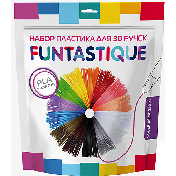 

Комплект PLA-пластика Funtastique для 3д ручек, 7 цветов, Разноцветный