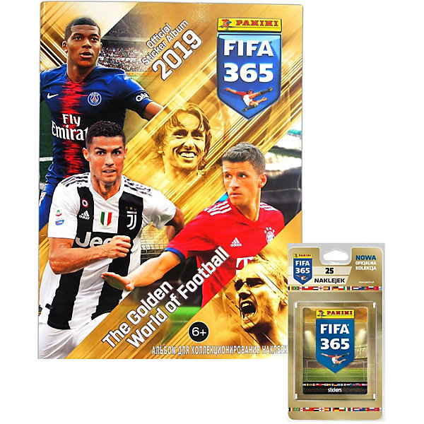 

Альбом Panini "FIFA 365-2019" и блистер, 5 пакетиков с наклейками