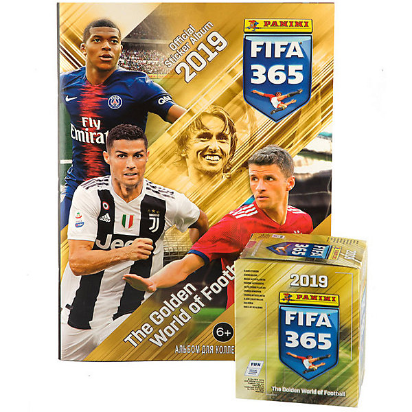 

Альбом Panini "FIFA 365-2019™" и бокс с наклейками, 50 пакетиков