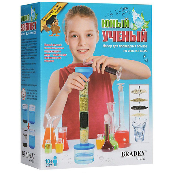

Набор для опытов по очистке воды Bradex "Юный учёный", Разноцветный