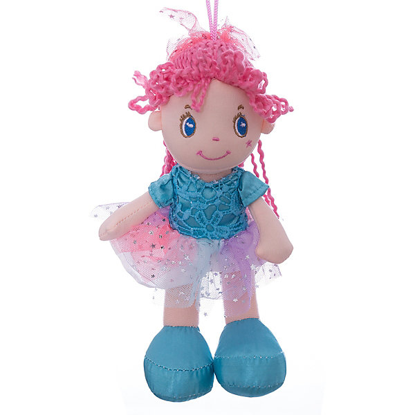 

Мягкая кукла ABtoys с розовыми волосами в голубой пачке, 20 см, Pink/blau