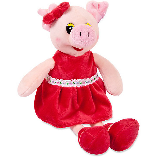 

Мягкая игрушка ABtoys Свинка в красном платье, 16 см., Rosa/rot