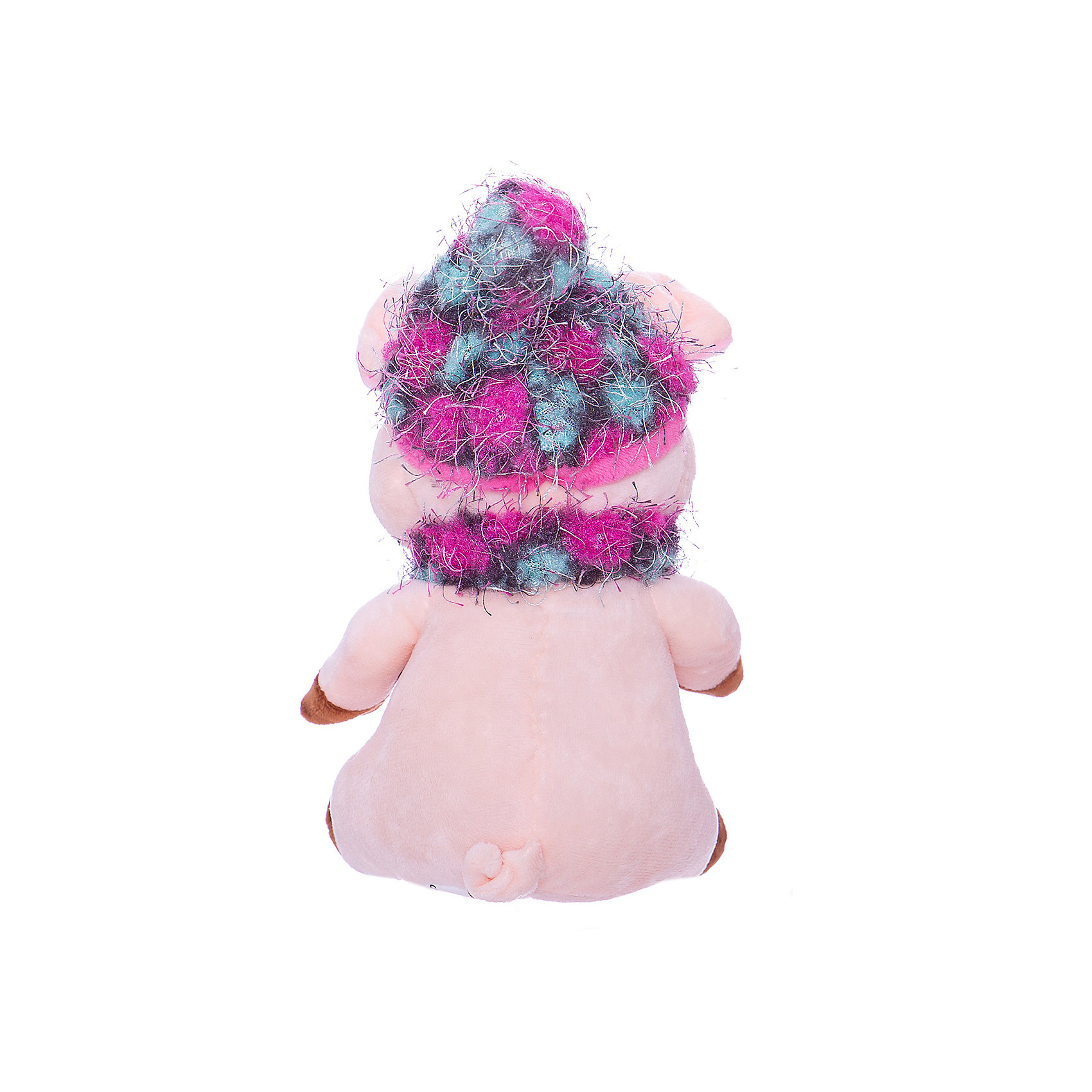 

Мягкая игрушка ABtoys Свинка в розовых шапочке и шарфике, 17 см., Розовый