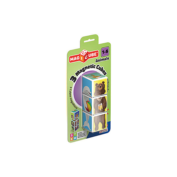 

Конструктор магнитный Geomag "MagiCube" Животные, 3 детали