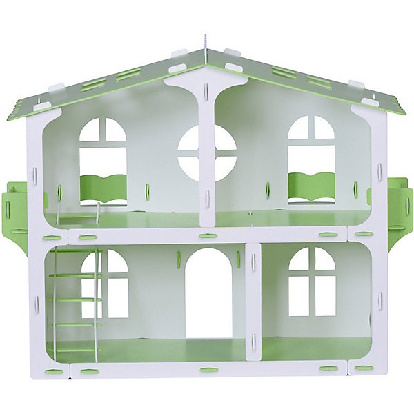 фото Кукольный домик R&C "Загородный дом София" с мебелью, бело-салатовый