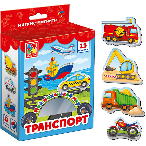 фото Мягкие магниты Vladi Toys "Мой маленький мир" Транспорт