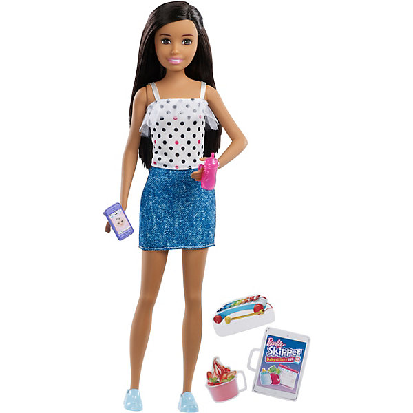 фото Кукла barbie семья няня скиппер брюнетка с десертом mattel