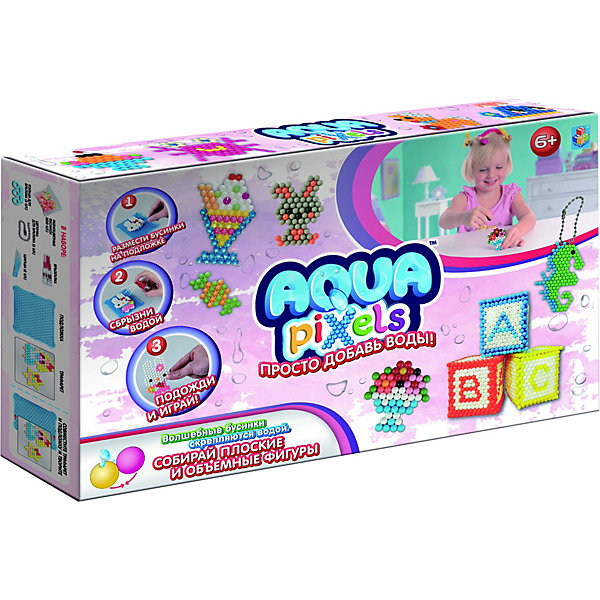

Набор для творчества 1Toy "Aqua pixels" Весёлые животные, 600 пикселей, Разноцветный