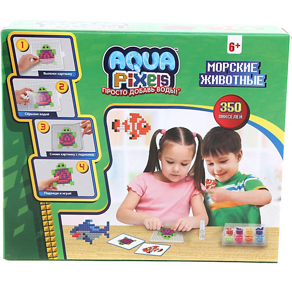 

Набор для творчества 1Toy "Aqua pixels" Морские животные, 350 пикселей, Разноцветный