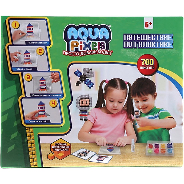

Набор для творчества 1Toy "Aqua pixels" Путешествие по галактике, 780 пикселей, Разноцветный