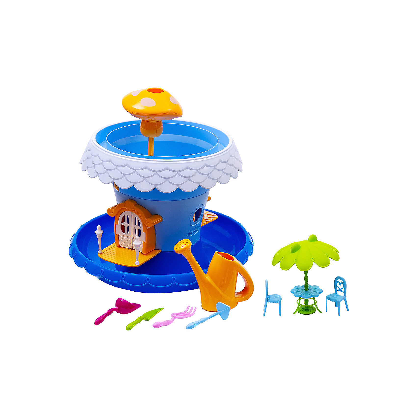 фото Игровой набор Junfa Toys "Коттедж для кукол", синий