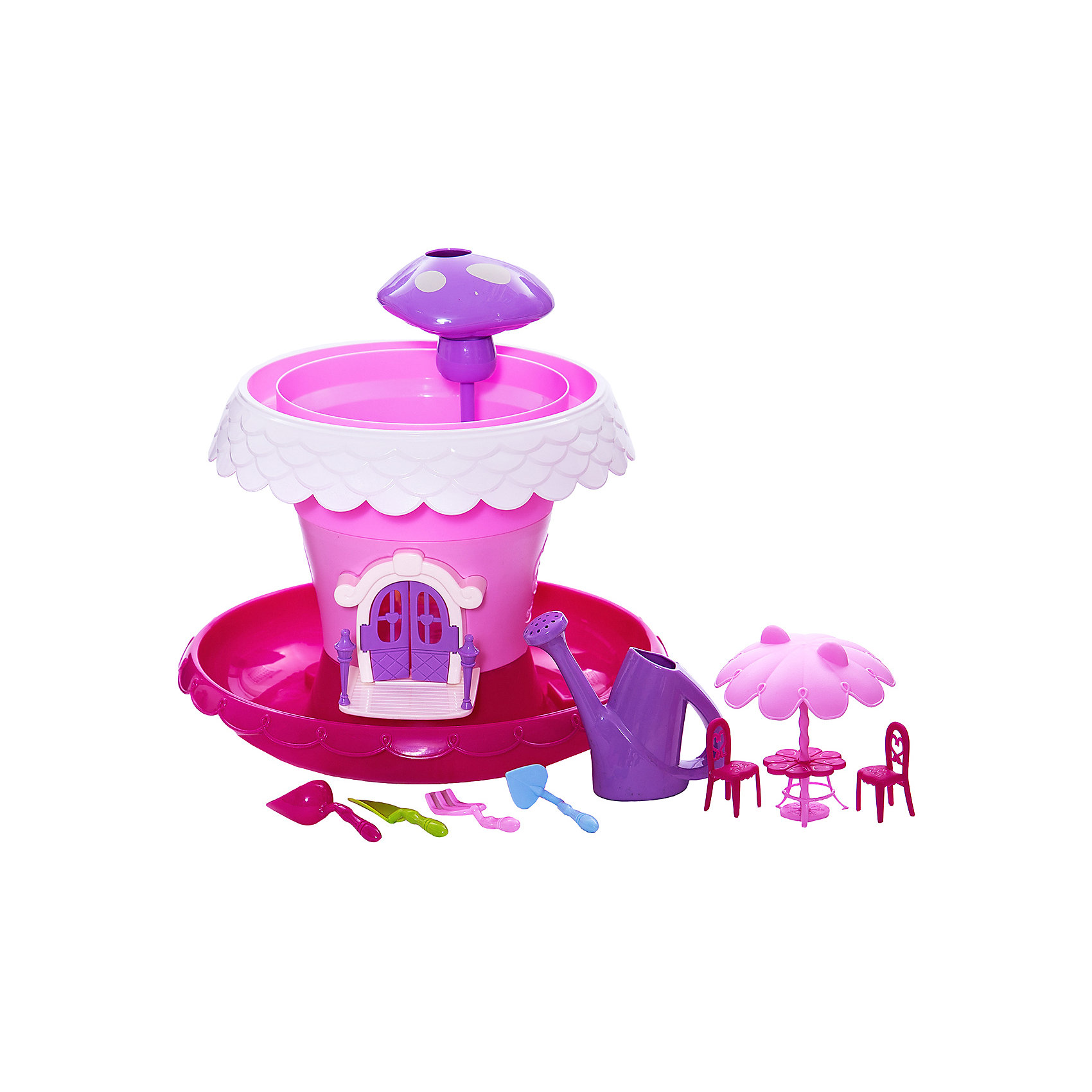 фото Игровой набор Junfa Toys "Коттедж для кукол", розовый