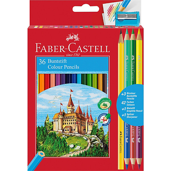 фото Карандаши цветные Faber-Castell, 36 цветов + 4, с точилкой