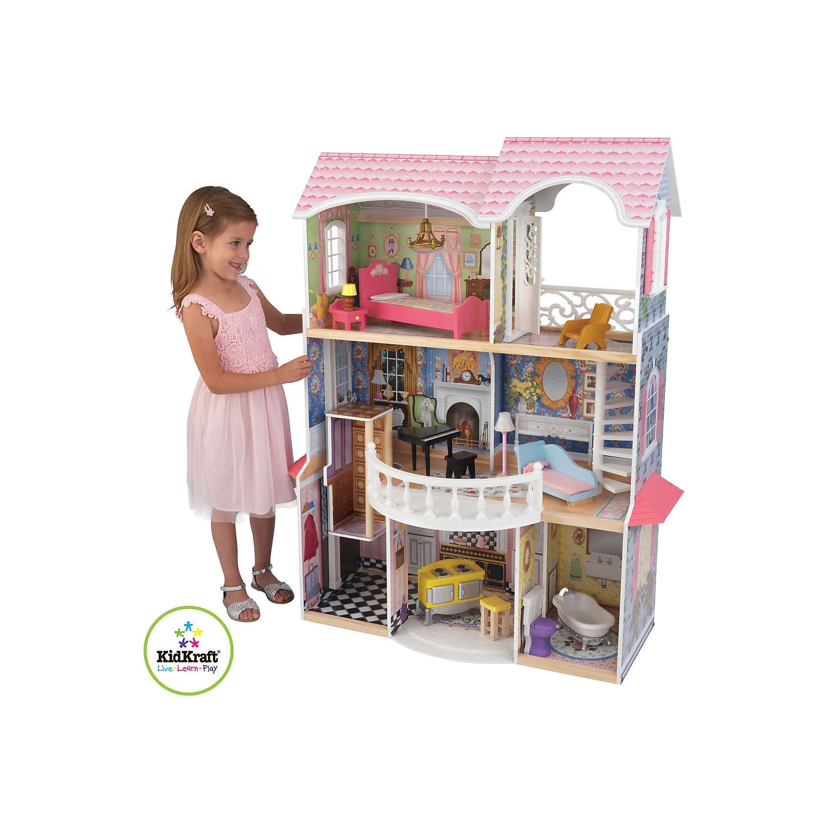 фото Винтажный кукольный дом для Барби KidKraft "Магнолия", в подарочной упаковке