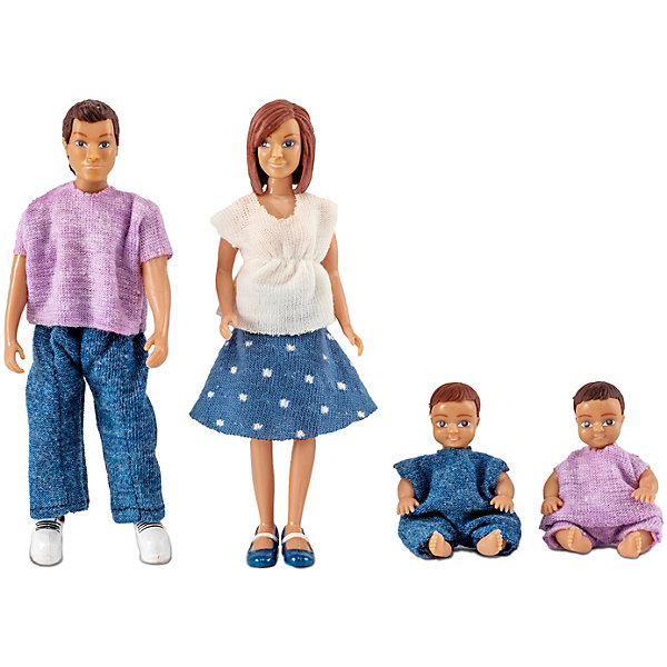 

Куклы для домика Lundby Семья с двумя малышами, Разноцветный