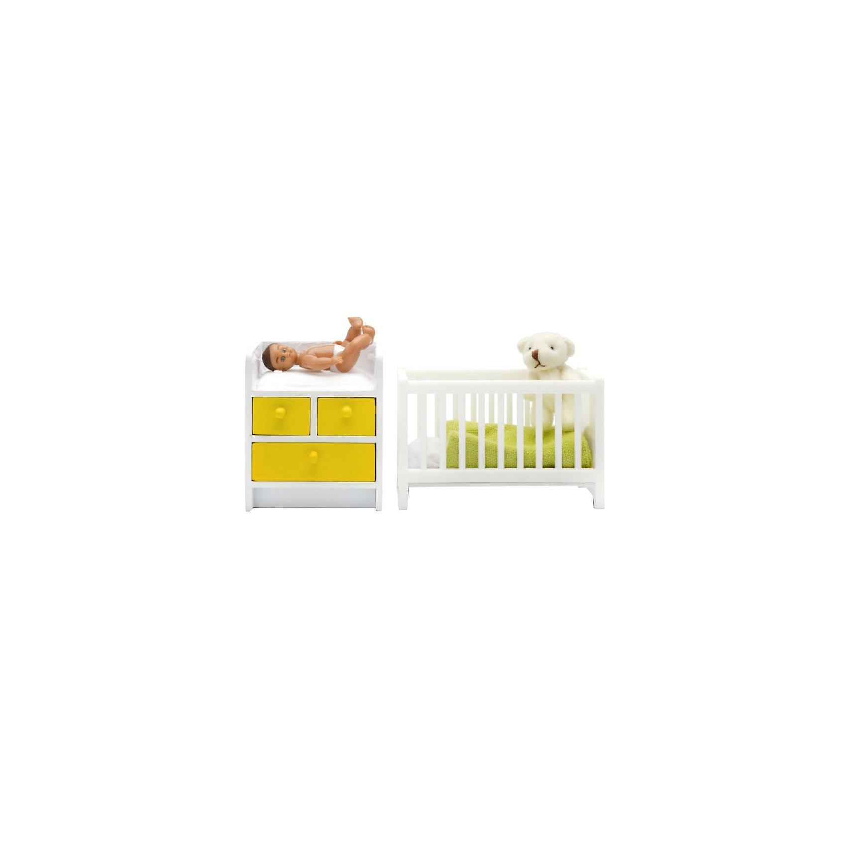 фото Мебель для домика Lundby "Стокгольм" Кровать с пеленальным комодом