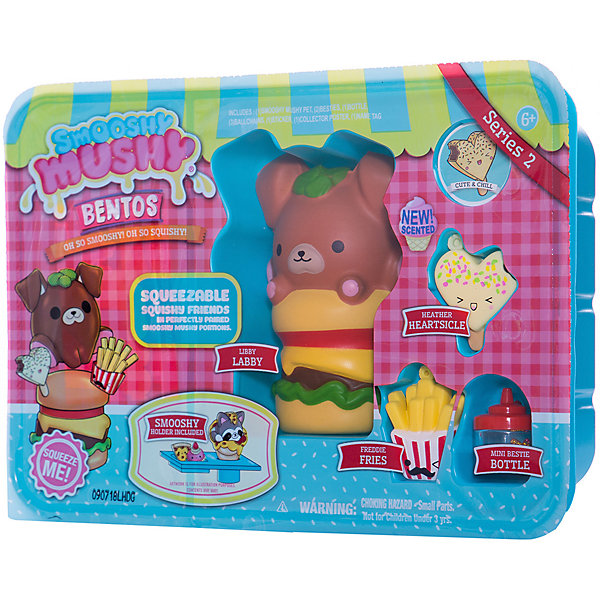 

Игрушка-антистресс Smooshy Mushy Bento "Школьный завтрак", 2 серия, Собачка Либби, Коричневый