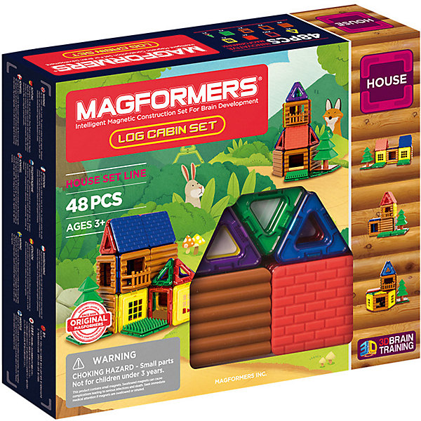 фото Магнитный конструктор MAGFORMERS Log cabin set, 48 деталей