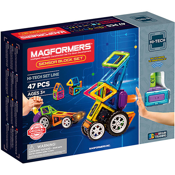 

Магнитный конструктор MAGFORMERS Sensor Block Set, 47 деталей, Разноцветный