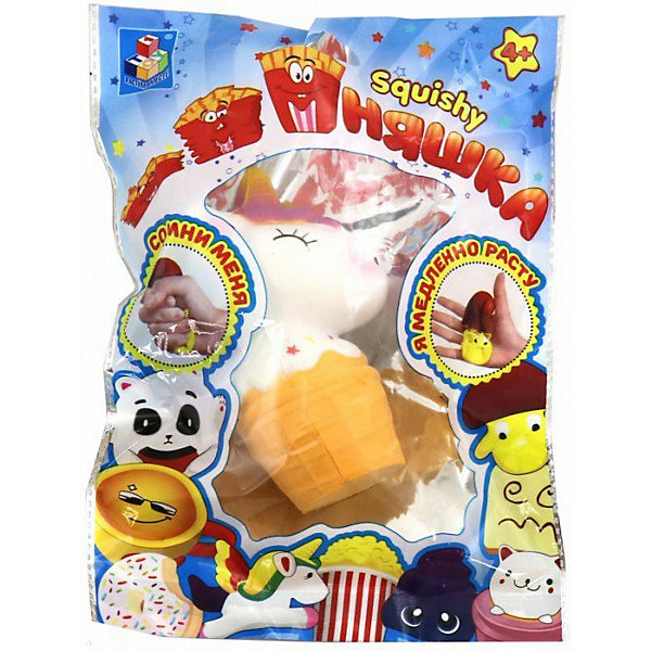 

Игрушка-антистресс 1Toy "Мммняшка" Единорог-мороженое, Разноцветный