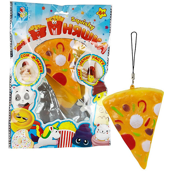 

Игрушка-антистресс 1Toy "Мммняшка" Пицца, Разноцветный