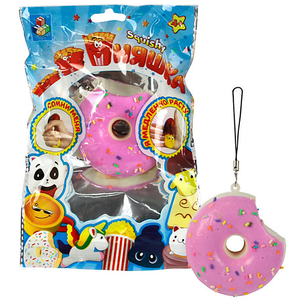 

Игрушка-антистресс 1Toy "Мммняшка" Мини-пончик в глазури, Белый