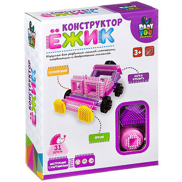 

Конструктор Bondibon "Ёжик" Машина, 31 деталь
