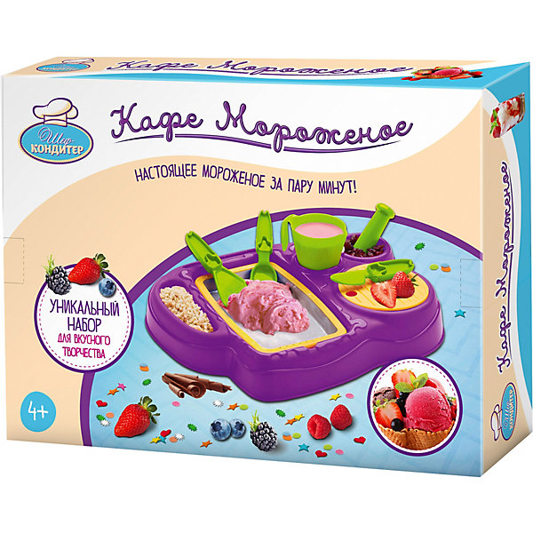 

Набор для творчества 1Toy "Шеф-кондитер" Кафе Мороженое, 7 деталей, Разноцветный